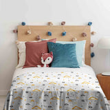 Juego de ropa de cama con manta terapéutica blanca con triángulos amarillos