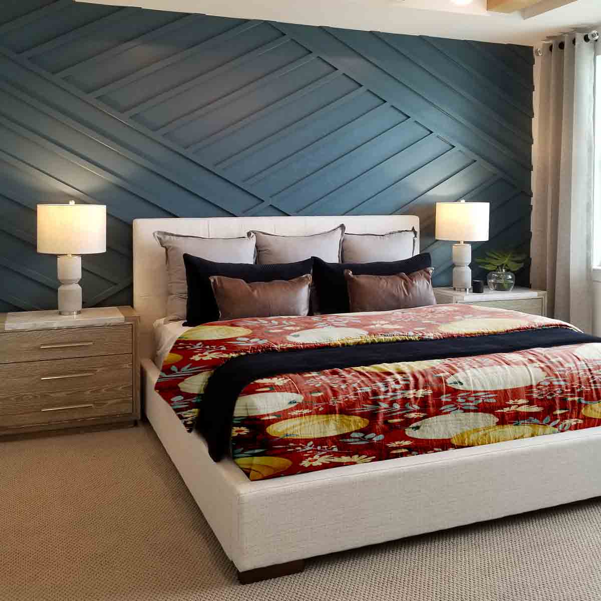 Juego de ropa de cama con manta terapéutica rojo con calabazas