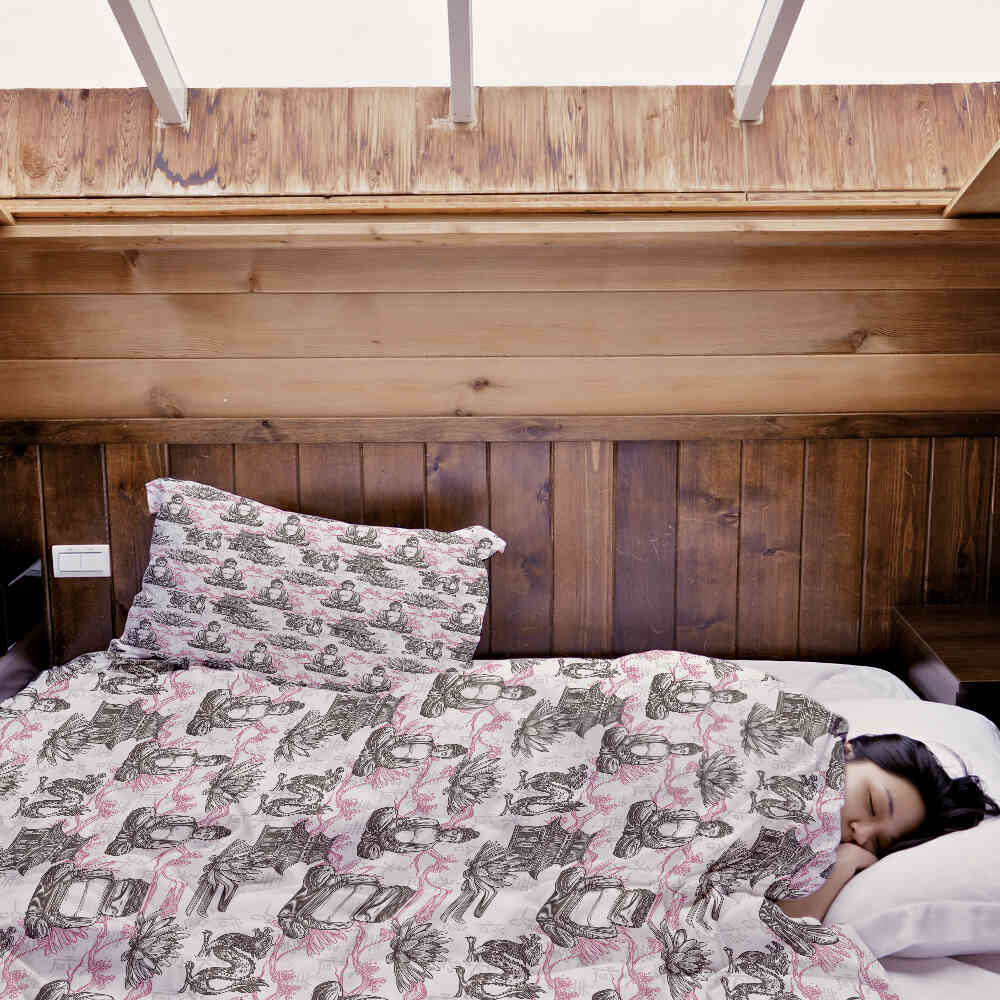 Set di biancheria da letto con coperta terapeutica e Buddha rosa