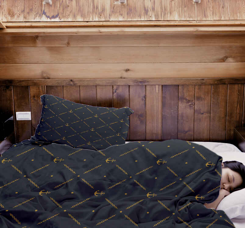 Therapy blankets bedding set blue with anchor