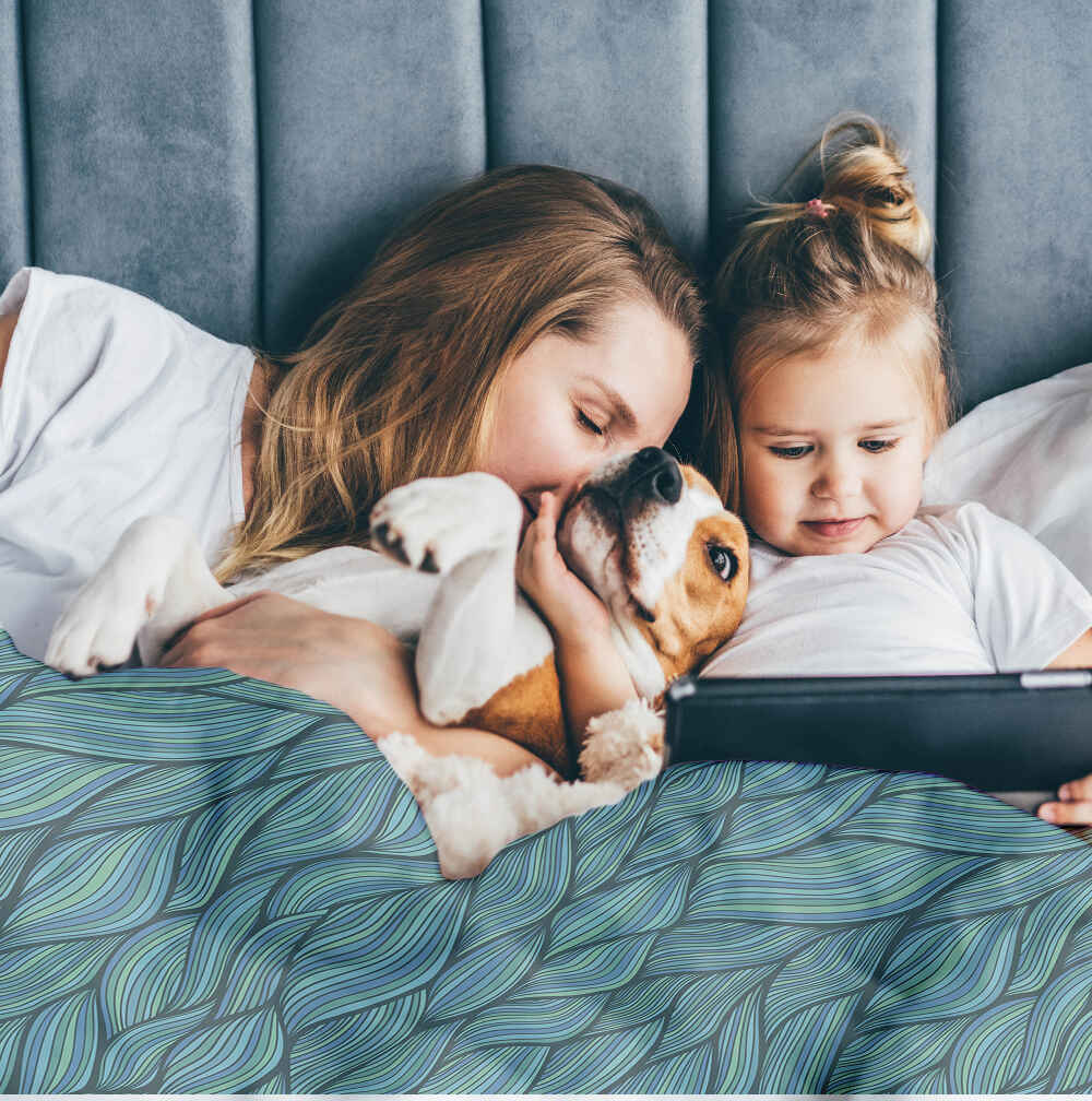 Therapy blankets bedding set weave green