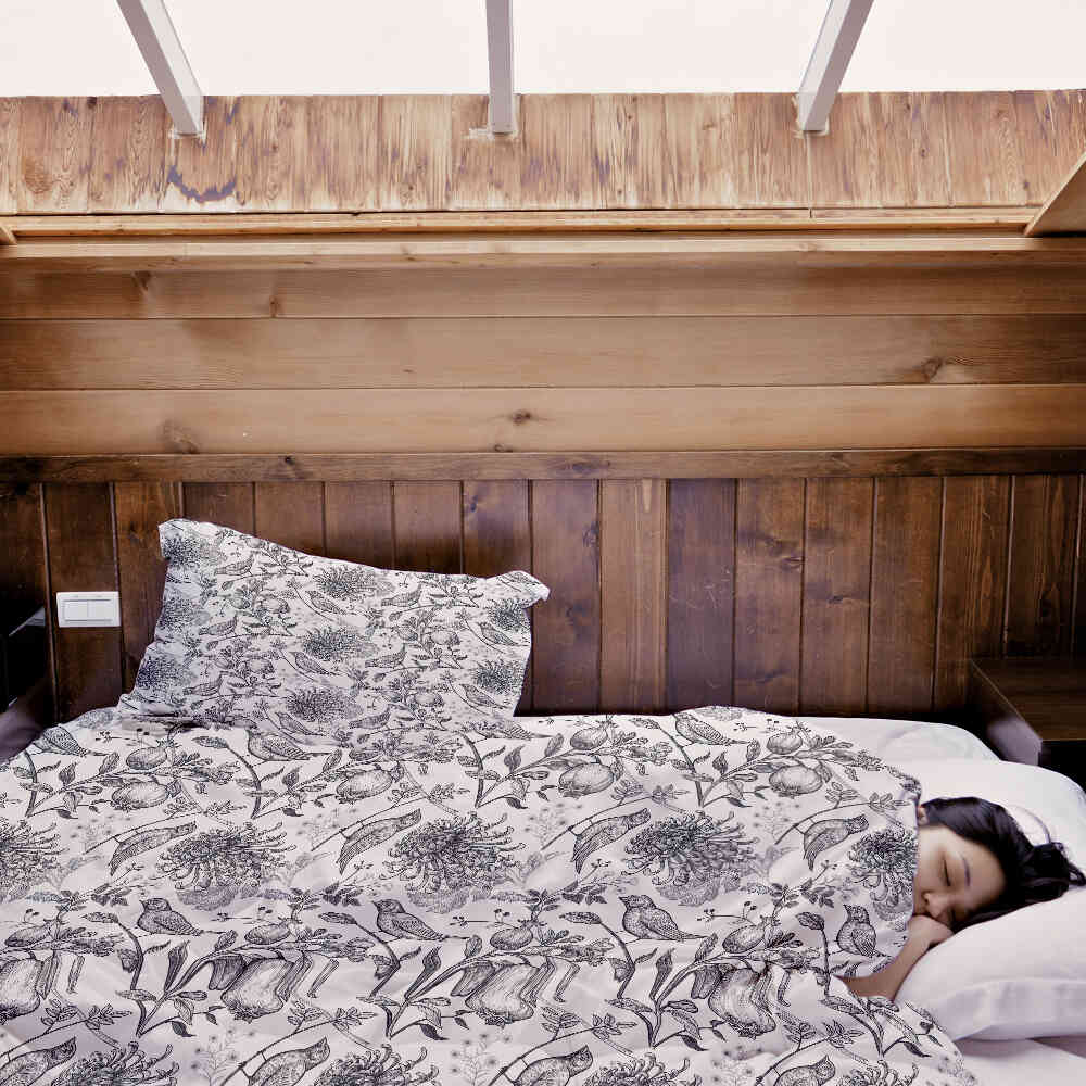 Set di biancheria da letto con coperta terapeutica grigio primavera