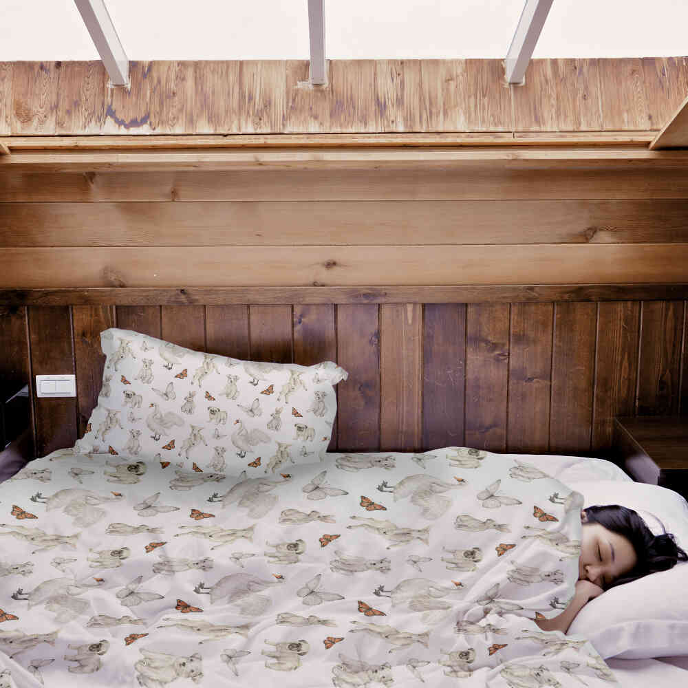 Therapiedekens Beddengoed Set Wit lieve dieren