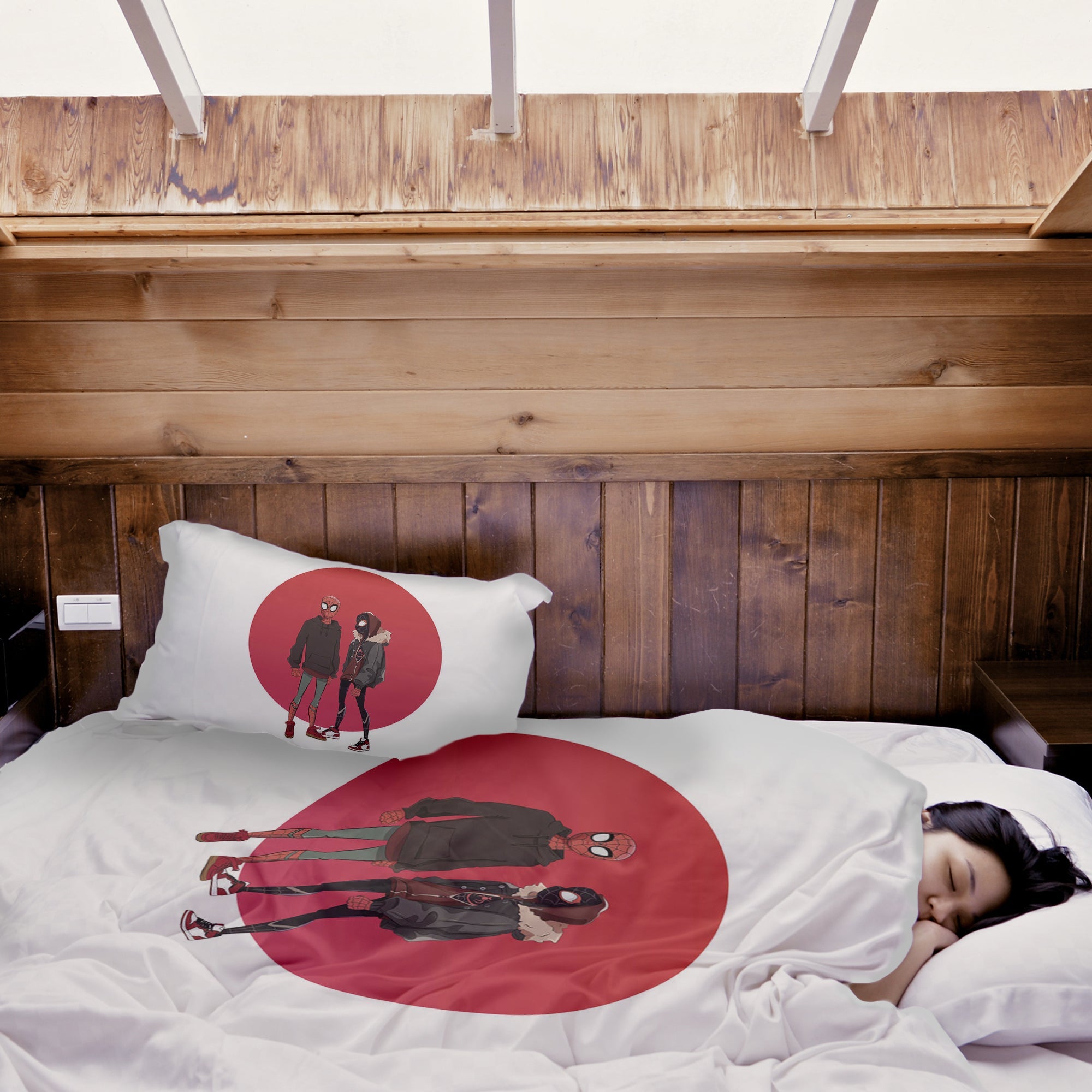 Original therapy blanket - cotton cover white with Spiderman