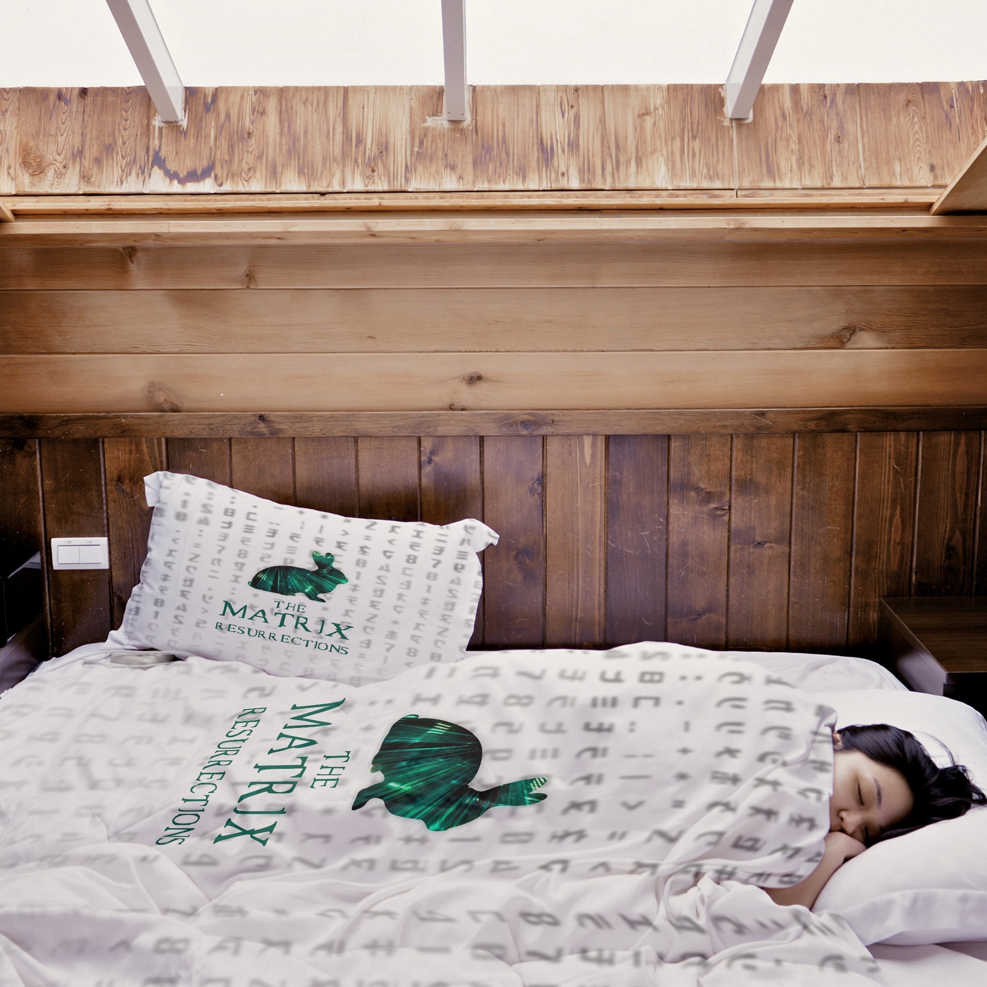 Therapy blankets bedding set white matrix