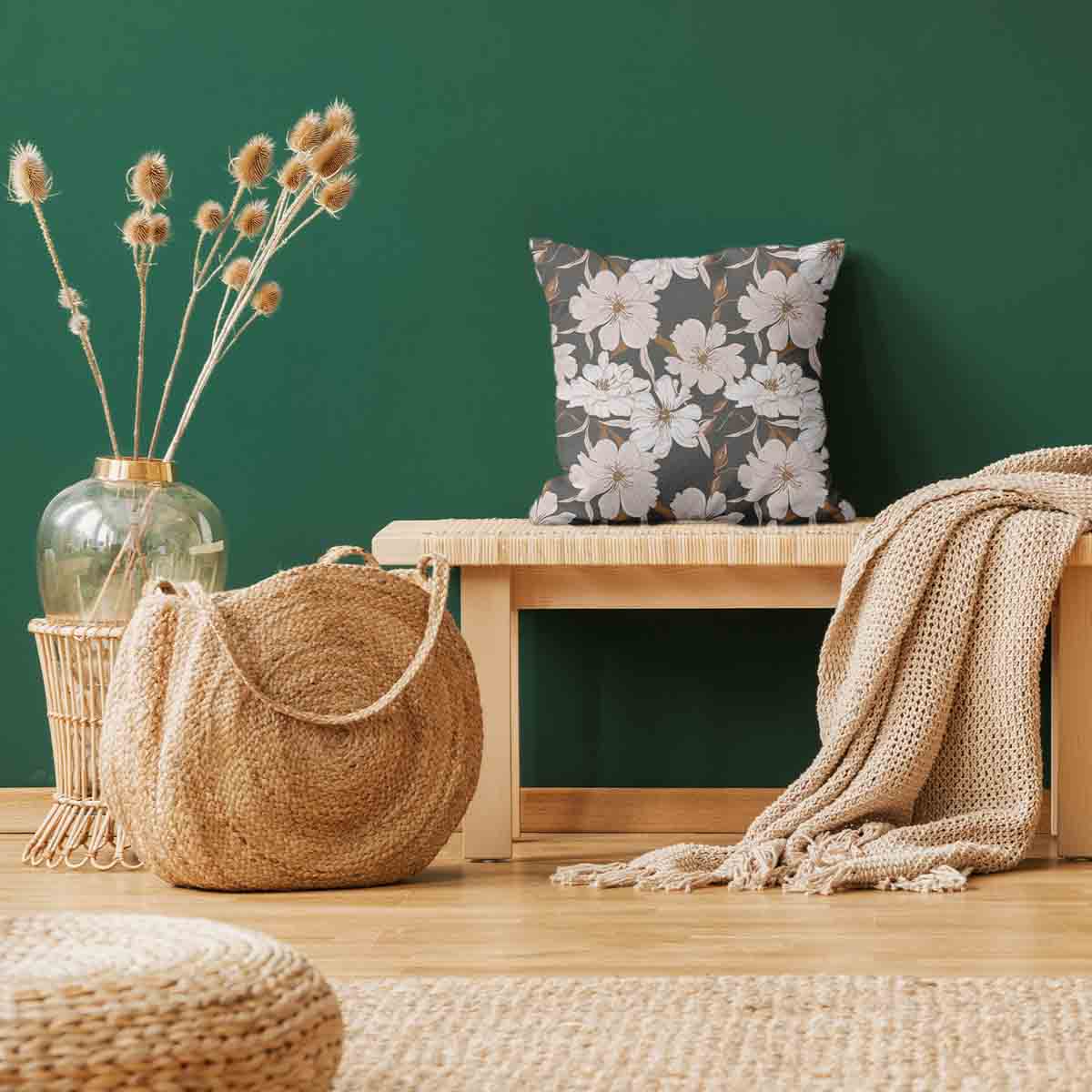 Almohada de salud con flores de áster rosa