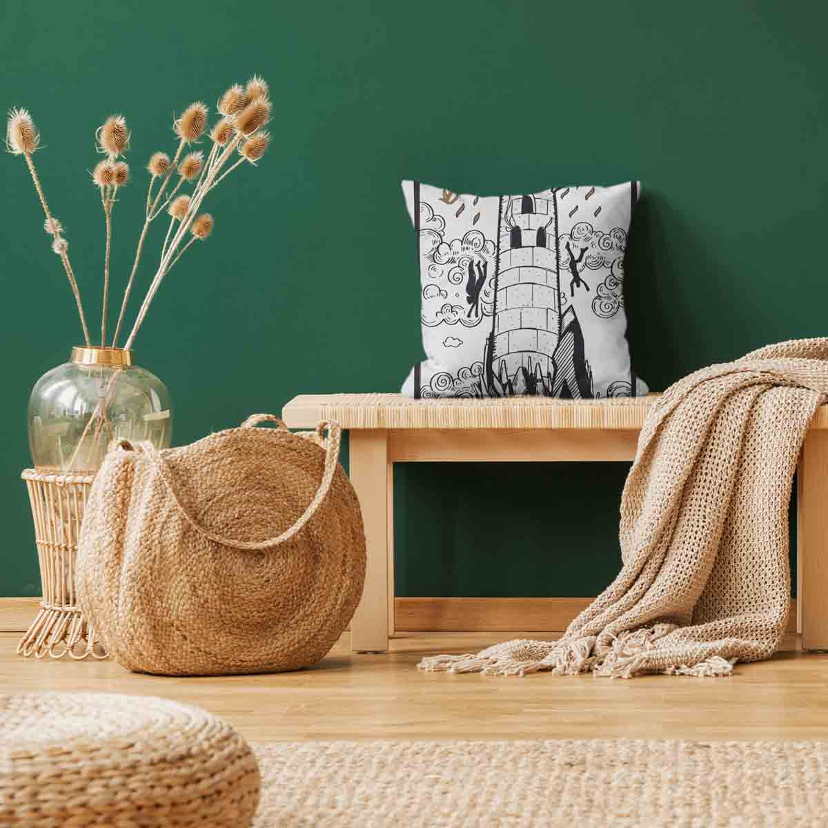 Gezondheidskussen wit met toren