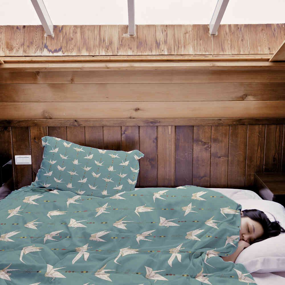 Therapy blankets bedding set origami swan
