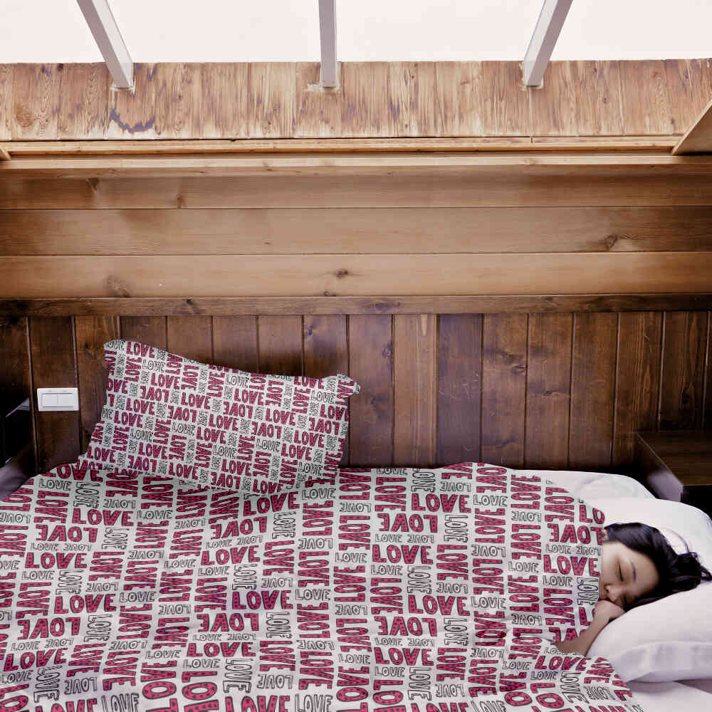 Therapy blankets bedding set white L.O.V.E