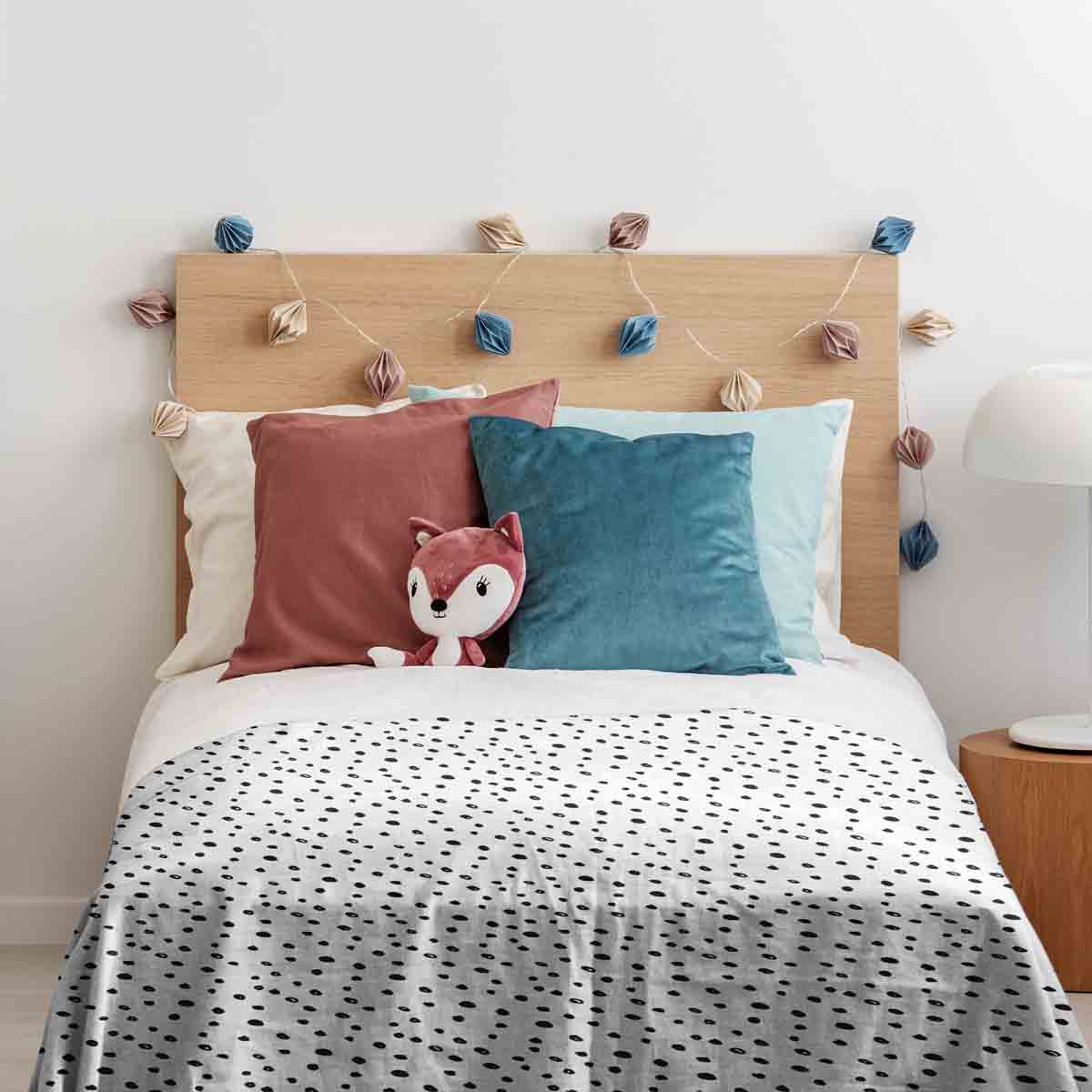 Original therapy blanket - cotton cover white with many small dots