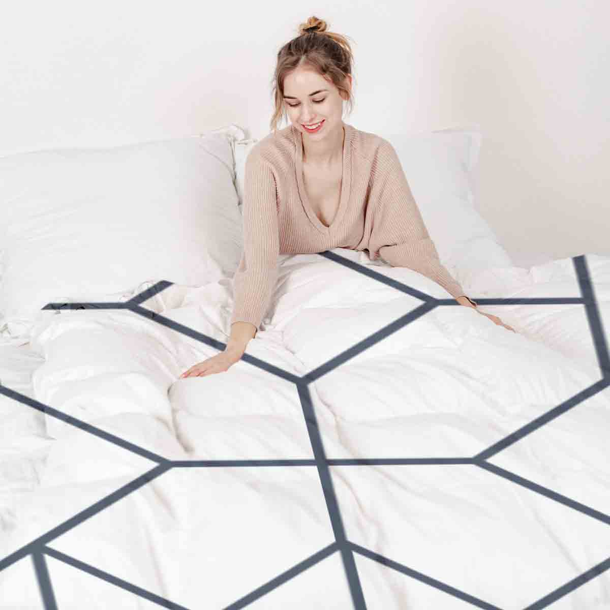 Therapiedekens beddengoedset met zwart patroon