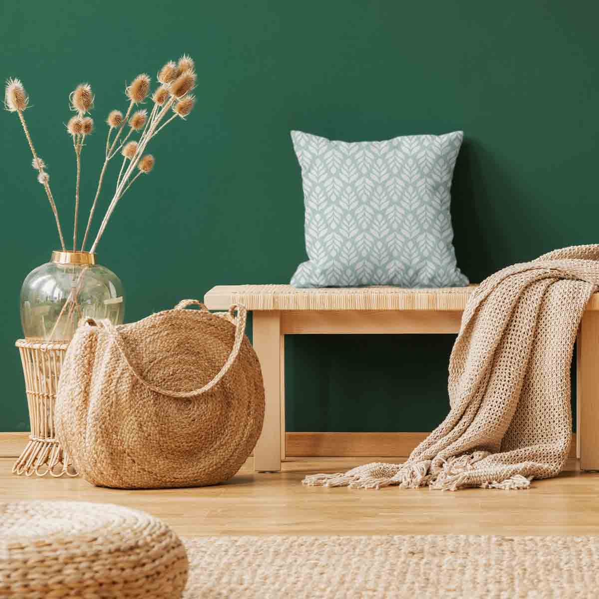 Health Pillow Green with Fir Trees