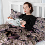 Original therapy blanket - cotton cover black with purple leaves