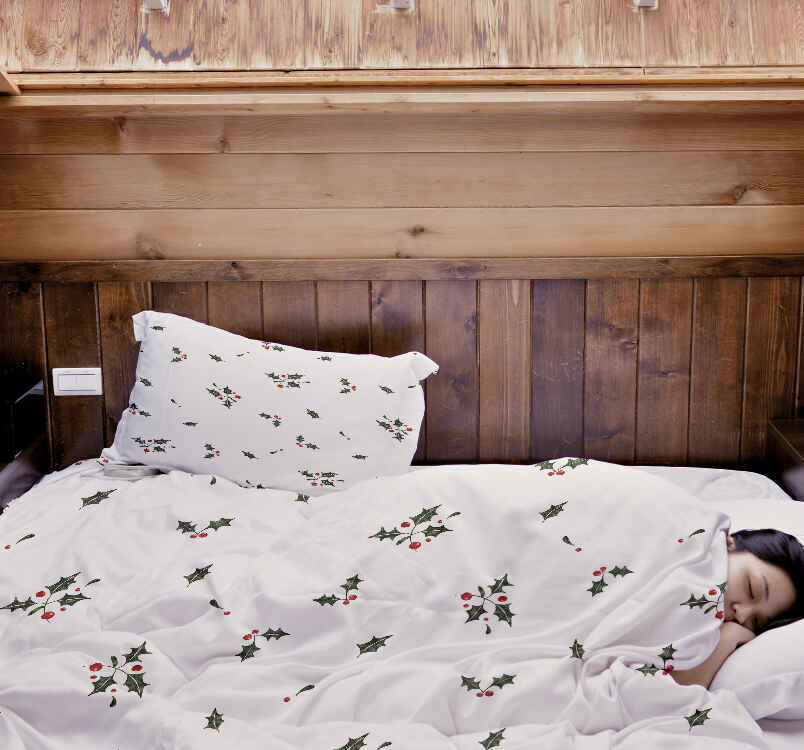 Original therapy blanket - cotton cover white mistletoe branches