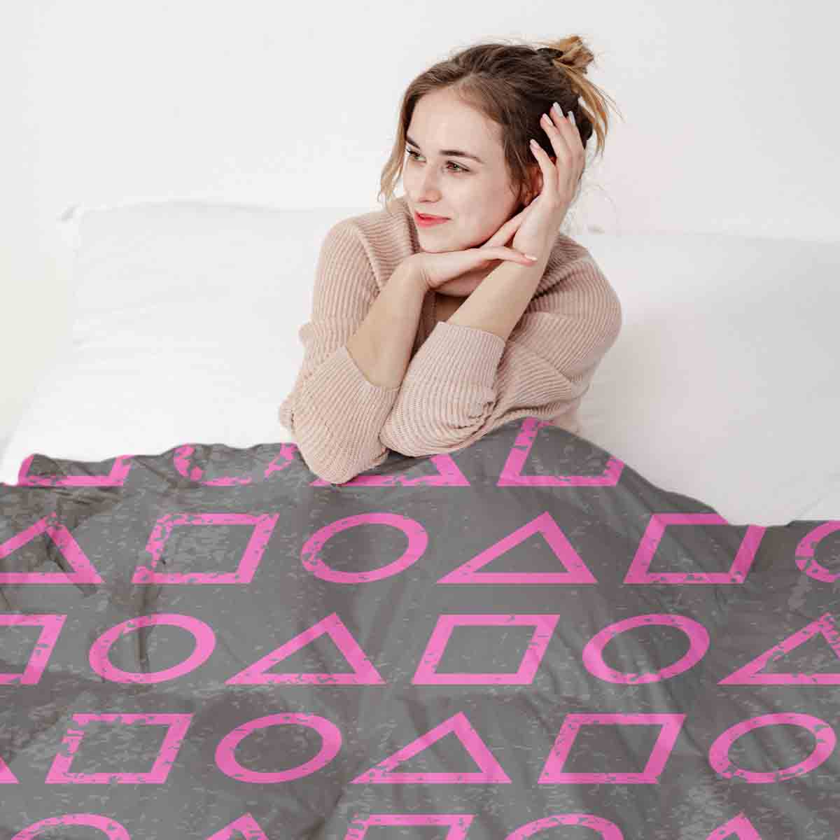 Therapy blankets bedding set Dalgona shapes