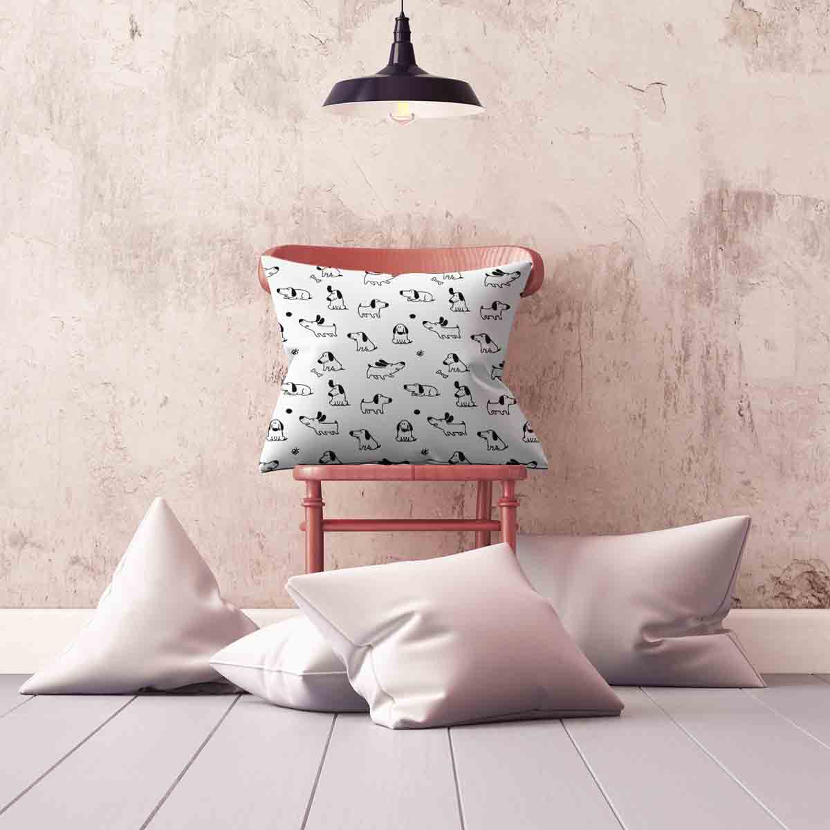 Health pillow white with dogs