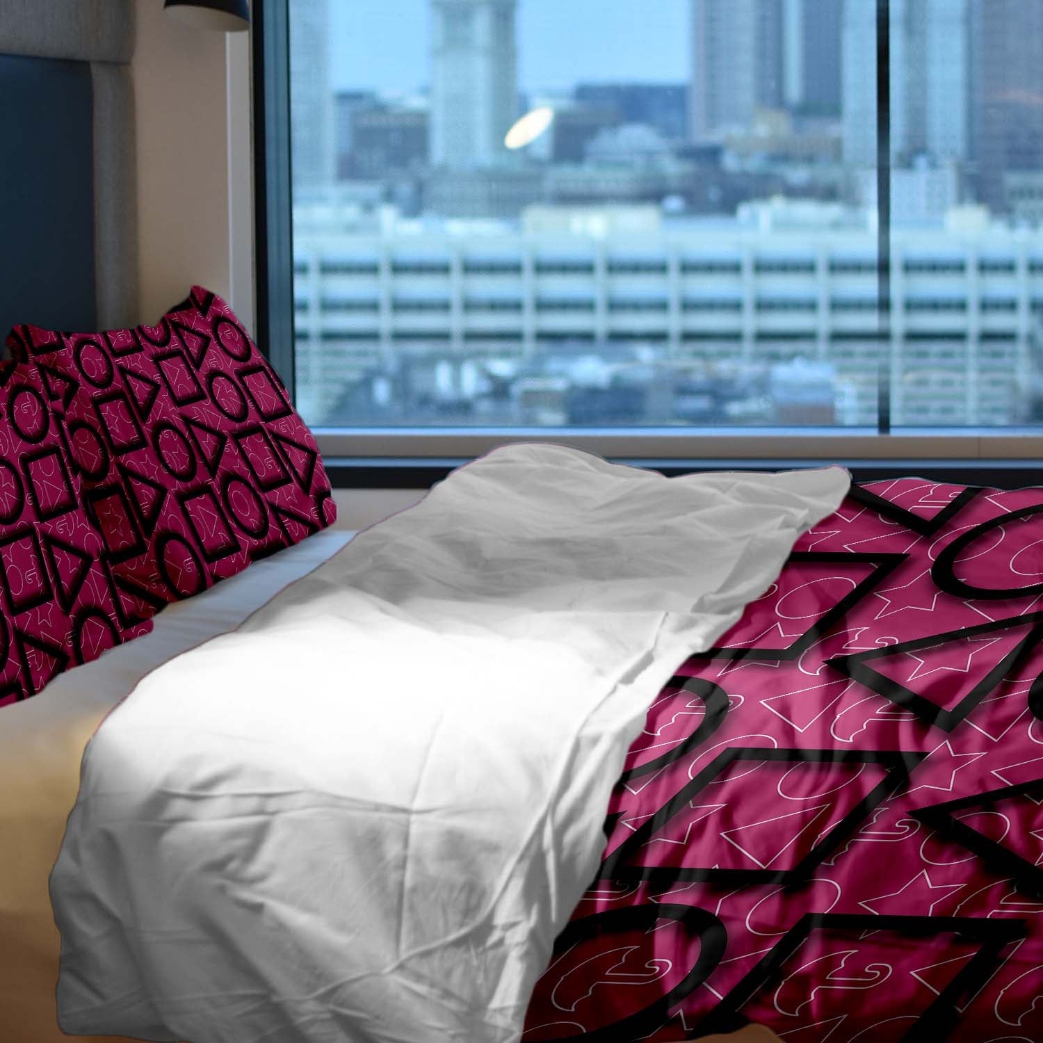 Originele therapiedeken - katoenen hoes Pink Squid