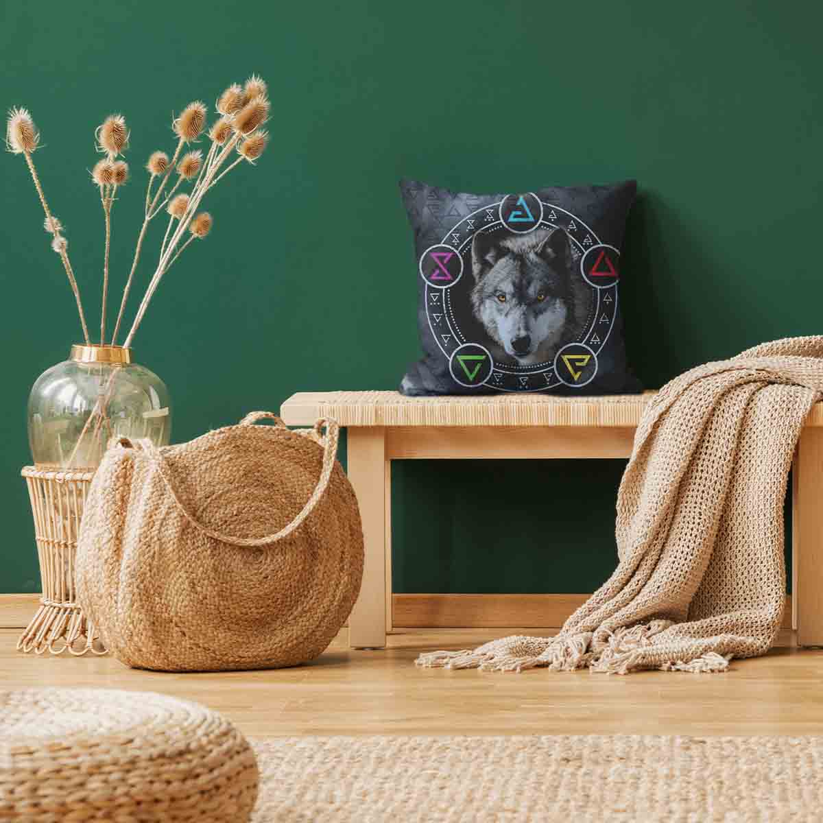 Health Pillow Gray with Wolf