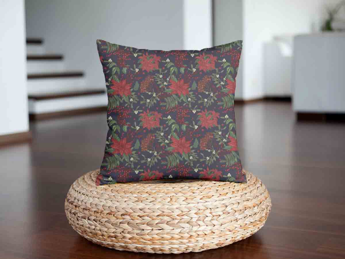Almohada de salud con flor de Pascua roja