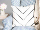 Health pillow white with black zigzag