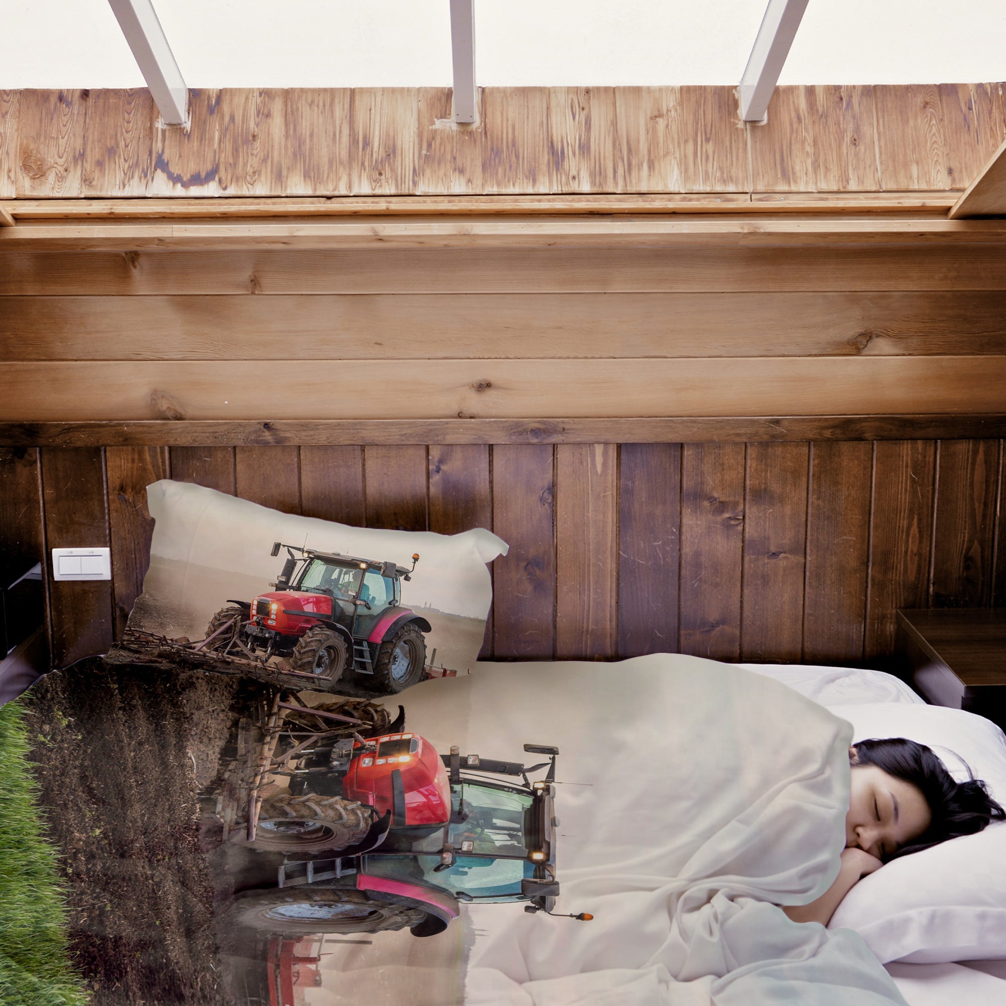 Therapiedekens beddengoedset met grote tractor