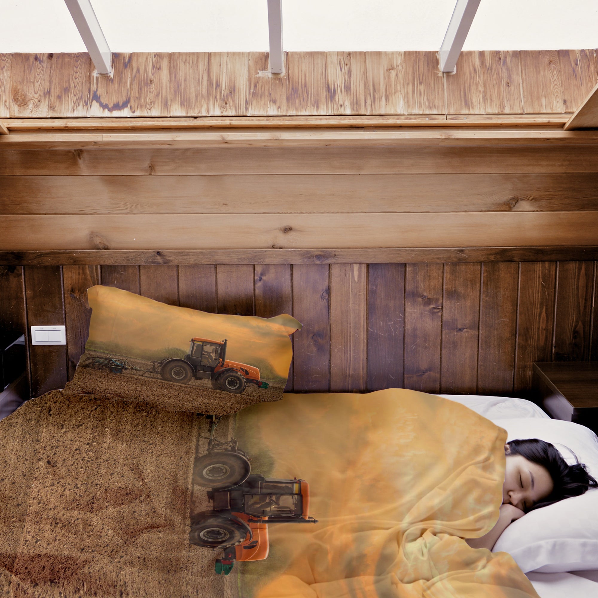 Therapiedekens Beddengoed Set Tractor met Aanhanger