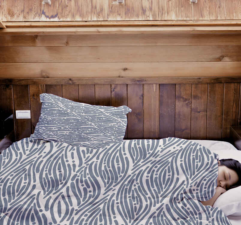 Therapy blankets bedding set wavy pattern blue