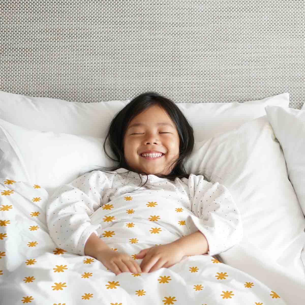 Therapiedekens beddengoed set gele bloemen