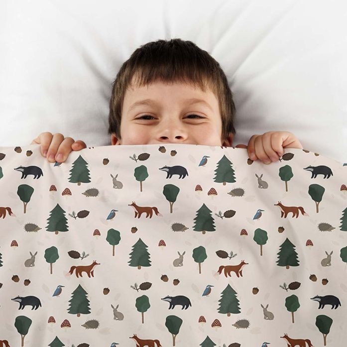 Couverture thérapeutique originale - Housse en coton animaux de la forêt