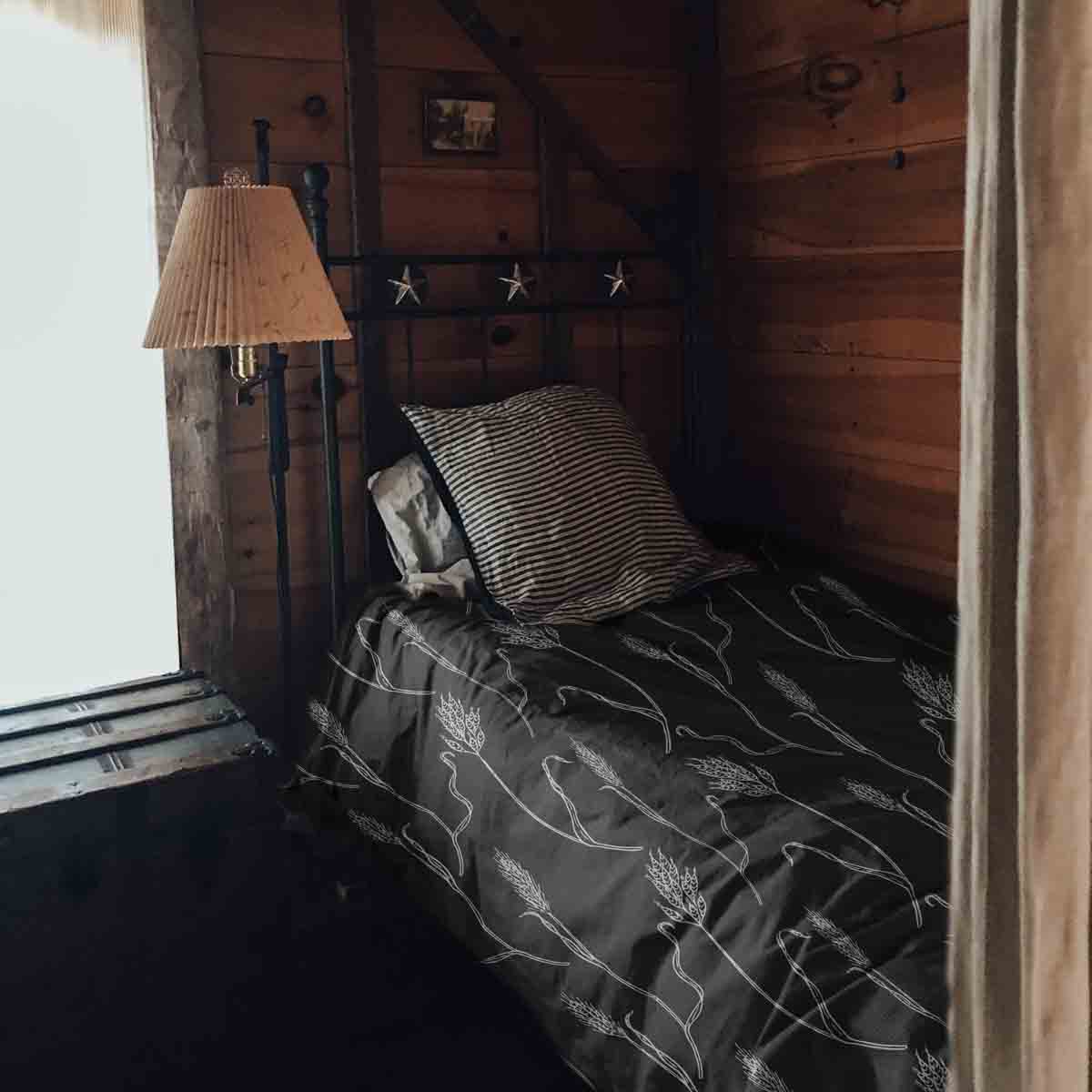 Therapy blankets bedding set dark gray with white branches