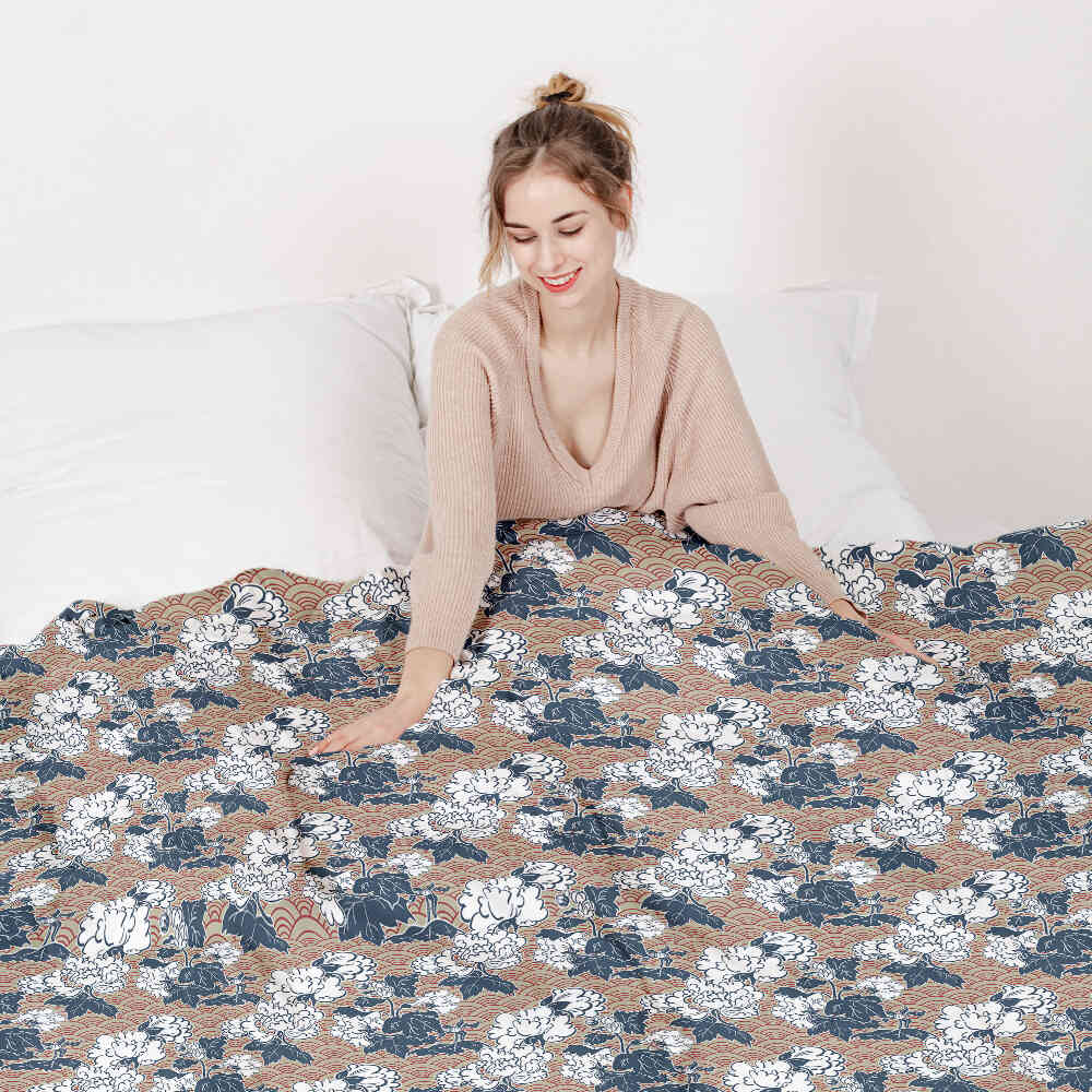 Therapiedekens beddengoedset met bloemen