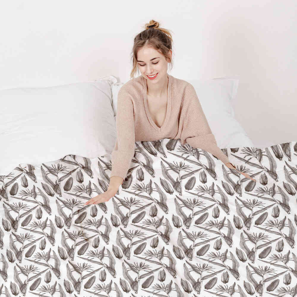 Originele therapiedeken - katoenen hoes wit met maïs