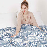 Coperta terapeutica originale - Rivestimento in cotone onde in blu
