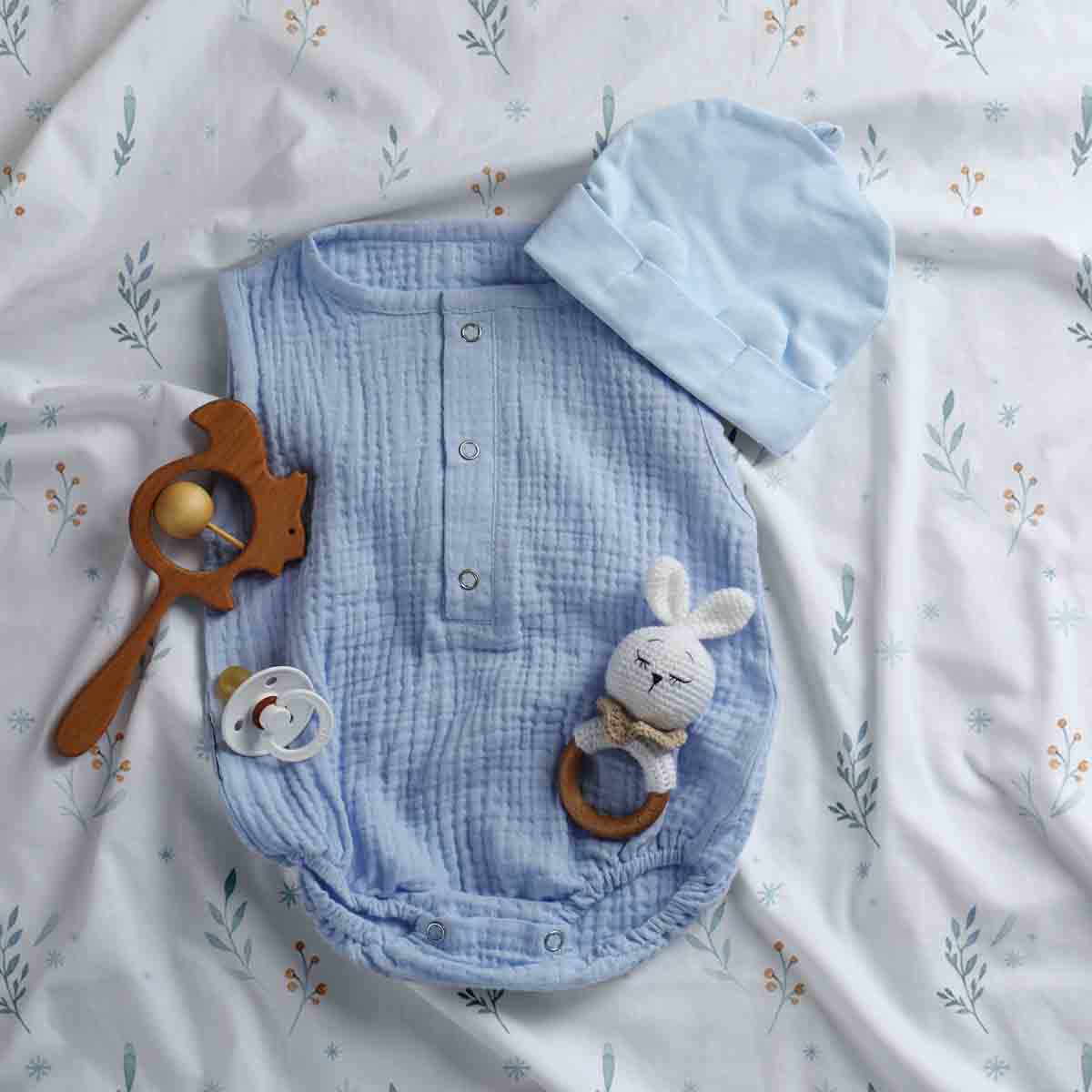 Original therapy blanket - cotton cover white with spring flowers