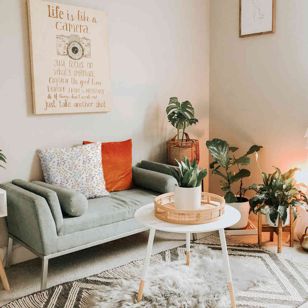 Almohada de salud con delicadas ramas coloridas