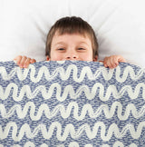 Coperta terapeutica originale - Rivestimento in cotone onde bianche blu