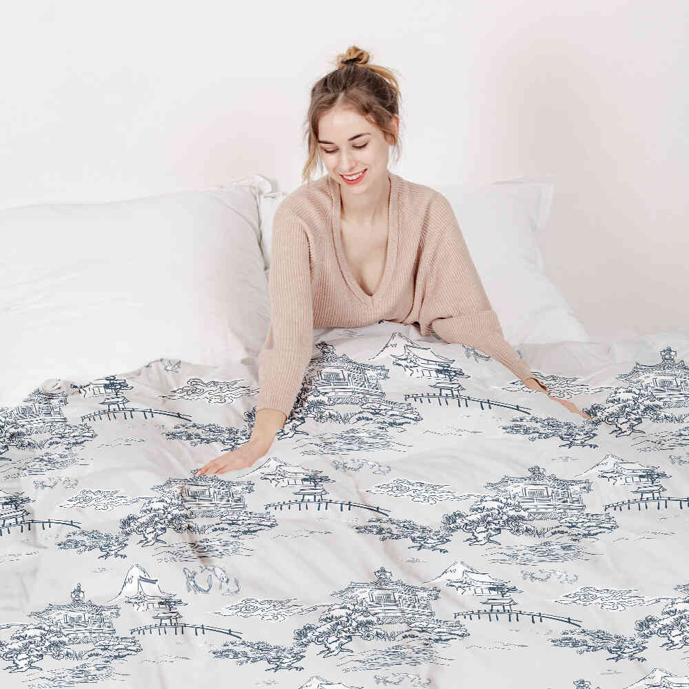Couverture thérapeutique originale - Housse en coton gris muraille de Chine