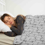 Original therapy blanket - cotton cover gray with maple leaves