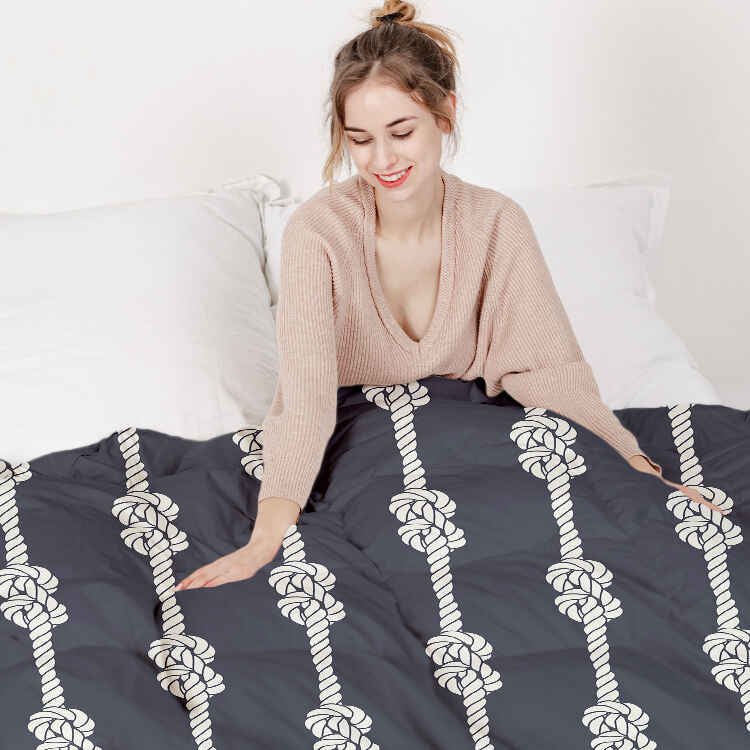 Couverture thérapeutique originale - Housse en coton nœud marin