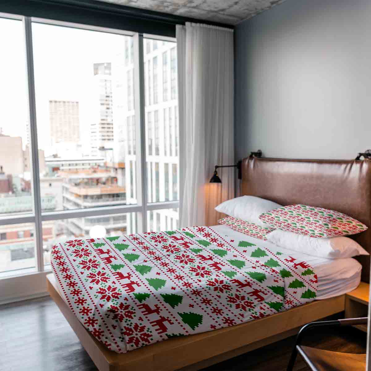 Originele therapiedeken - katoenen hoes Kerstmis in Noorwegen