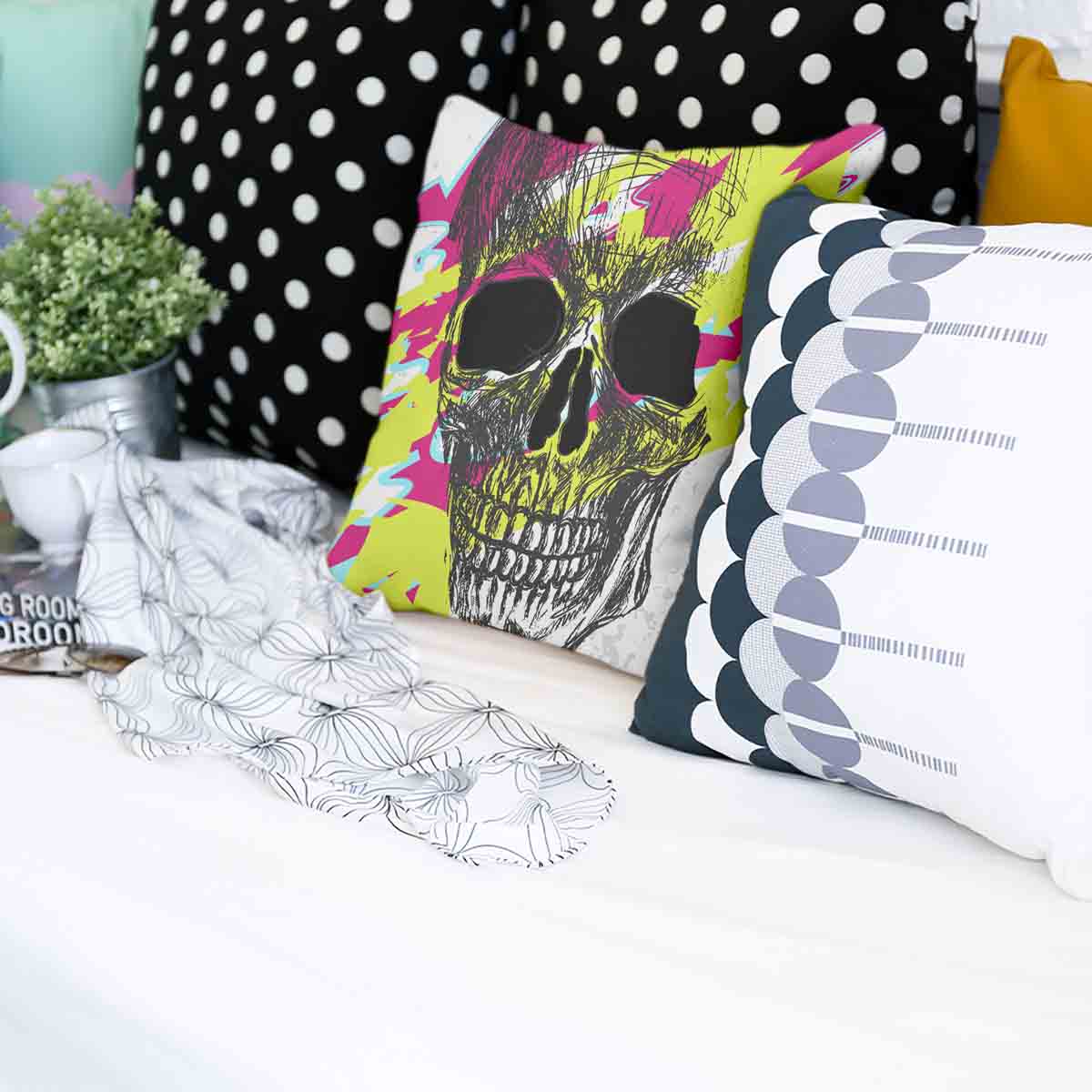Gezondheidskussen Doodskop Kleurrijk