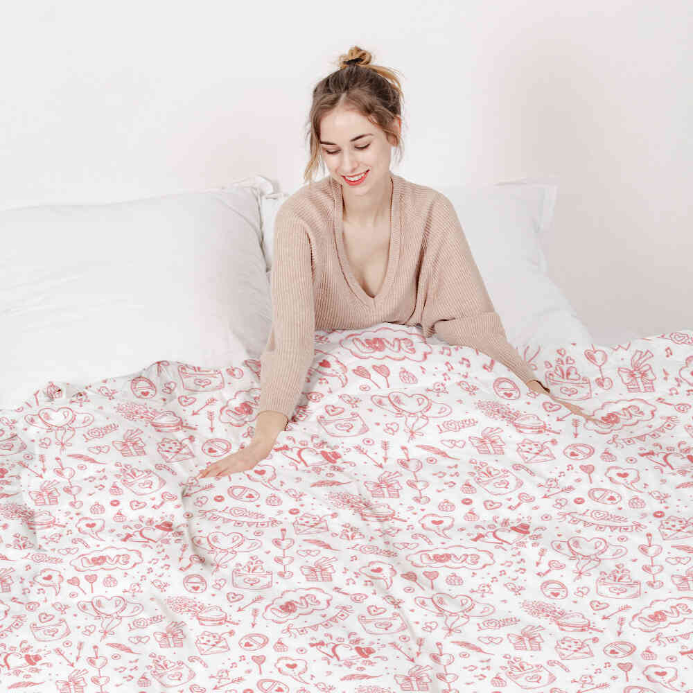 Couverture thérapeutique originale - Housse en coton Sois mon Valentin