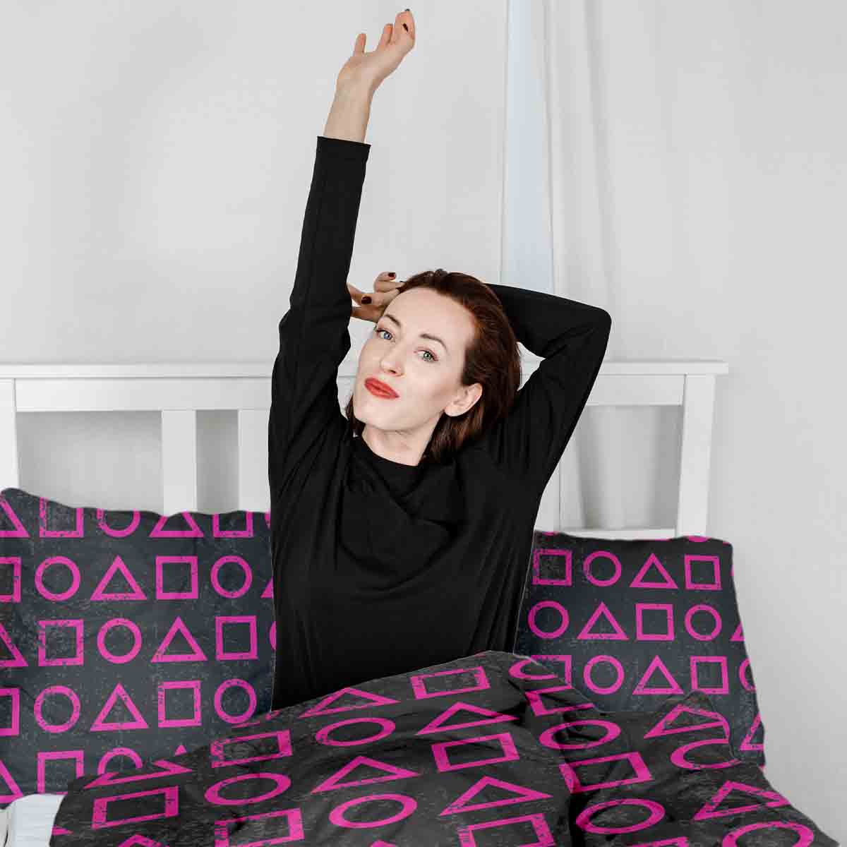 Therapy blankets bedding set Dalgona shapes