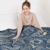 Coperta terapeutica originale - Rivestimento in cotone blu con conchiglie