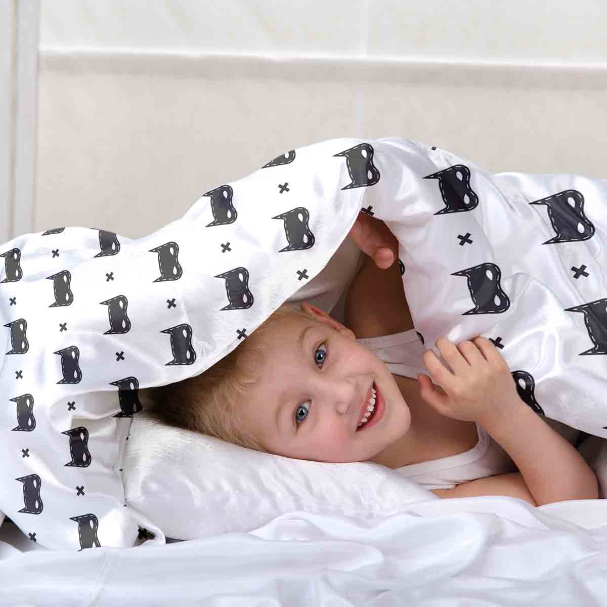 Therapy blankets bedding set white with cat mask