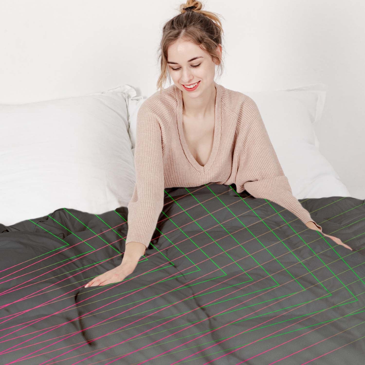 Therapy blankets bedding set gradient shapes