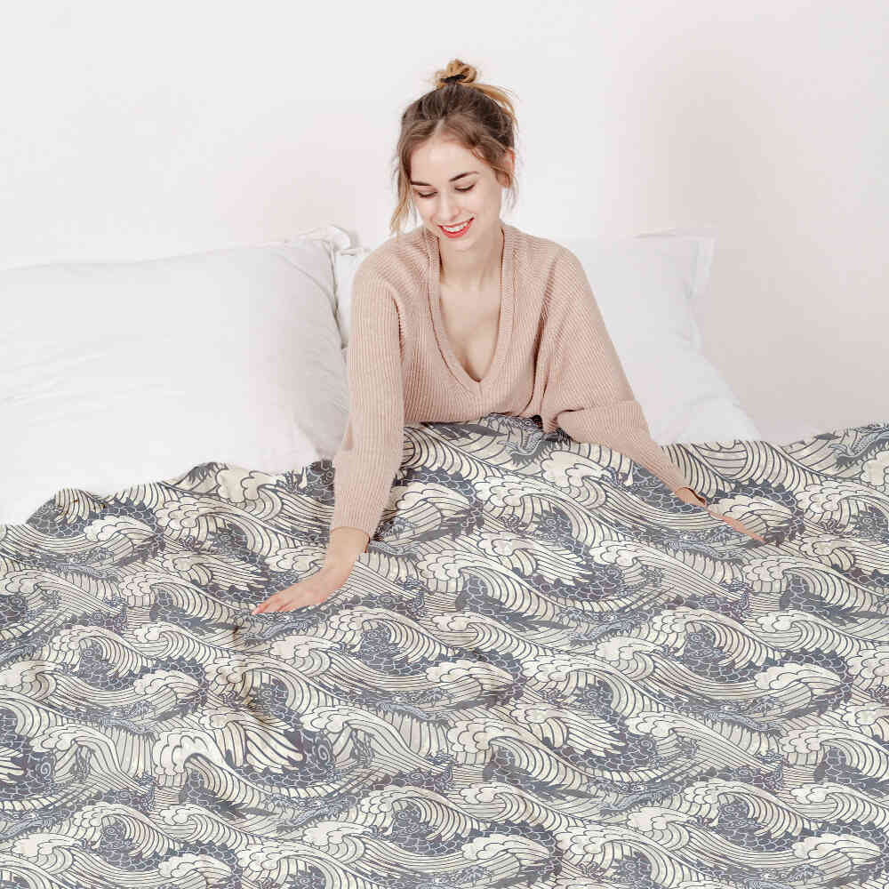 Therapy blankets bedding set stormy sea