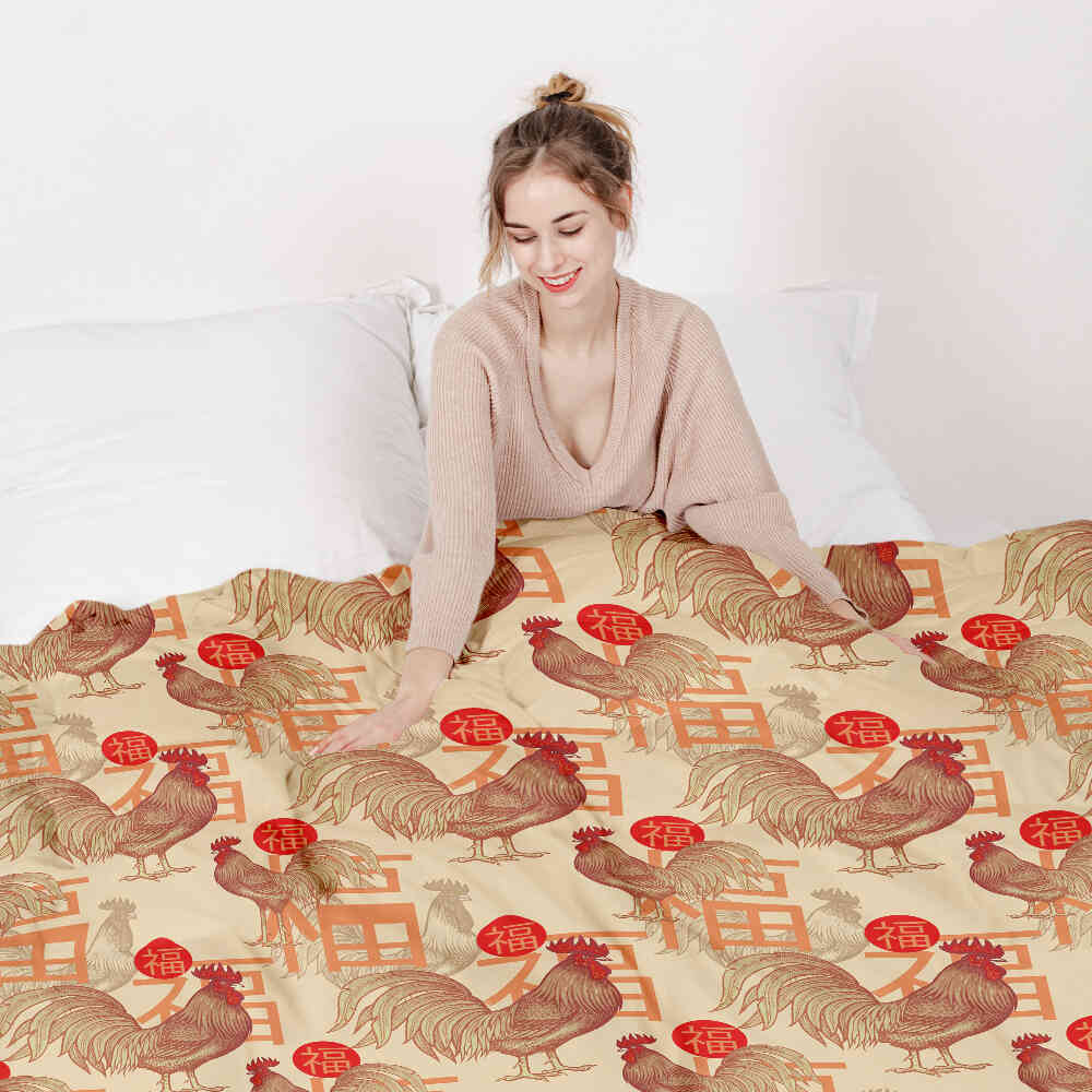 Therapy blankets bedding set Chinese rooster