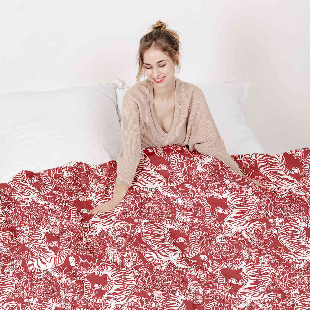 Therapy blankets bedding set Chinese tiger
