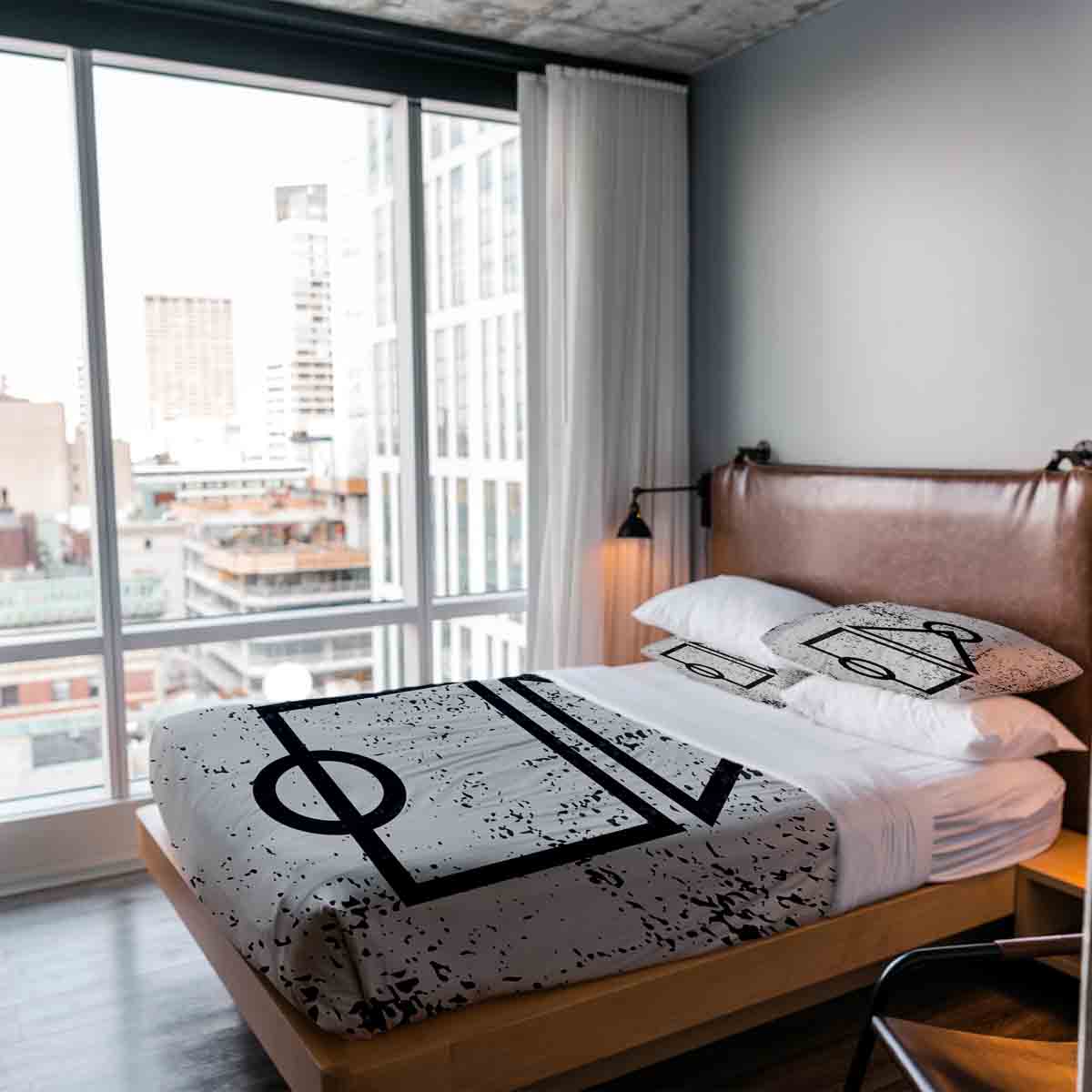 Therapy blankets bedding set white dalgona shapes